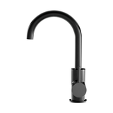 Meir Round Gooseneck Basin Mixer With Cold Start - Matte Black