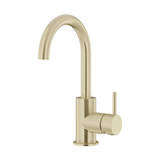 Meir Round Gooseneck Basin Mixer With Cold Start - Tiger Bronze