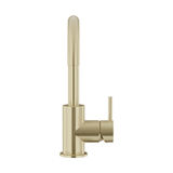 Meir Round Gooseneck Basin Mixer With Cold Start - Tiger Bronze