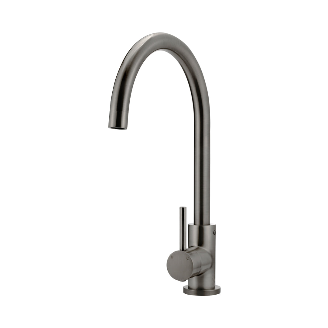 Meir Round Gooseneck Kitchen Mixer Tap - Shadow