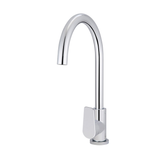 Meir Round Paddle Gooseneck Kitchen Mixer Tap - Polished Chrome