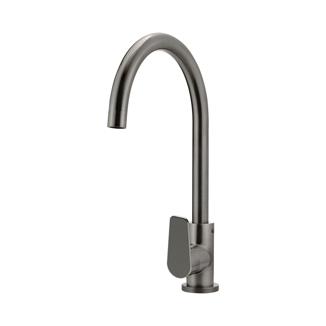 Meir Round Paddle Gooseneck Kitchen Mixer Tap - Shadow