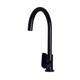 Meir Round Paddle Gooseneck Kitchen Mixer Tap - Matte Black