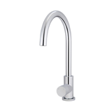 Meir Round Pinless Gooseneck Kitchen Mixer Tap - Polished Chrome