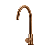 Meir Round Pinless Gooseneck Kitchen Mixer Tap - Lustre Bronze