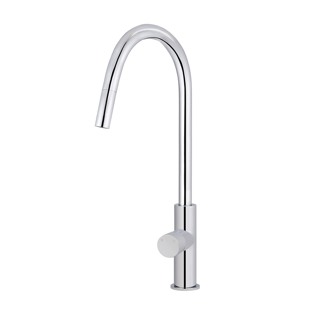 Meir Round Pinless Piccola Pull Out Kitchen Mixer Tap - Polished Chrome