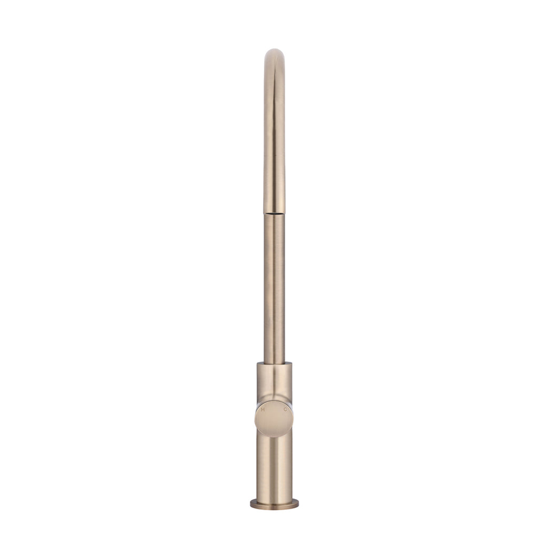Meir Round Pinless Piccola Pull Out Kitchen Mixer Tap - Champagne