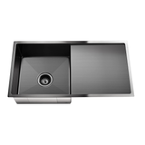 Meir Kitchen Sink Single Bowl & Drainboard 840 X 440 Gun Metal