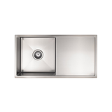 Meir Kitchen Sink Single Bowl & Drainboard 840 X 440 - Brushed Nickel