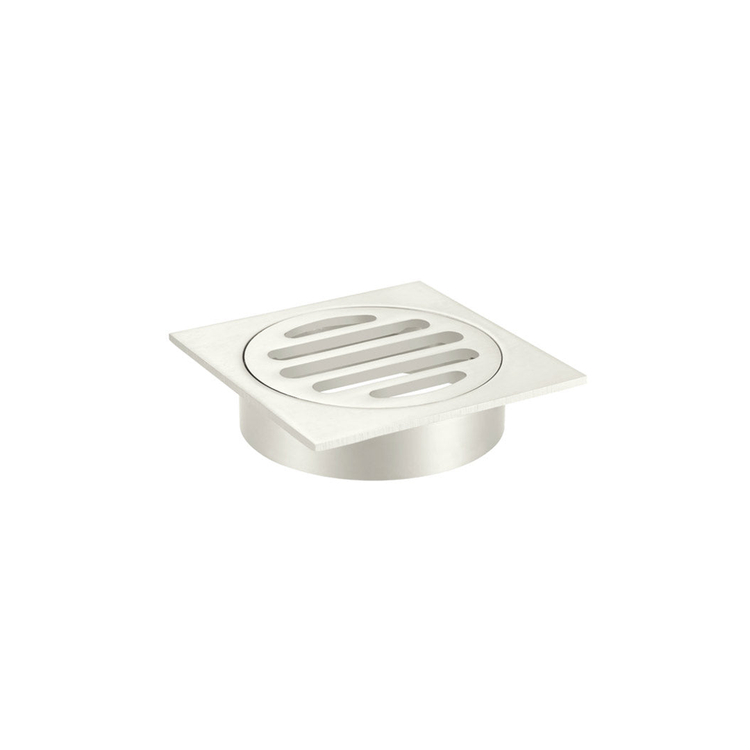 Meir Square Floor Grate Shower Drain 80Mm Outlet - Brushed Nickel