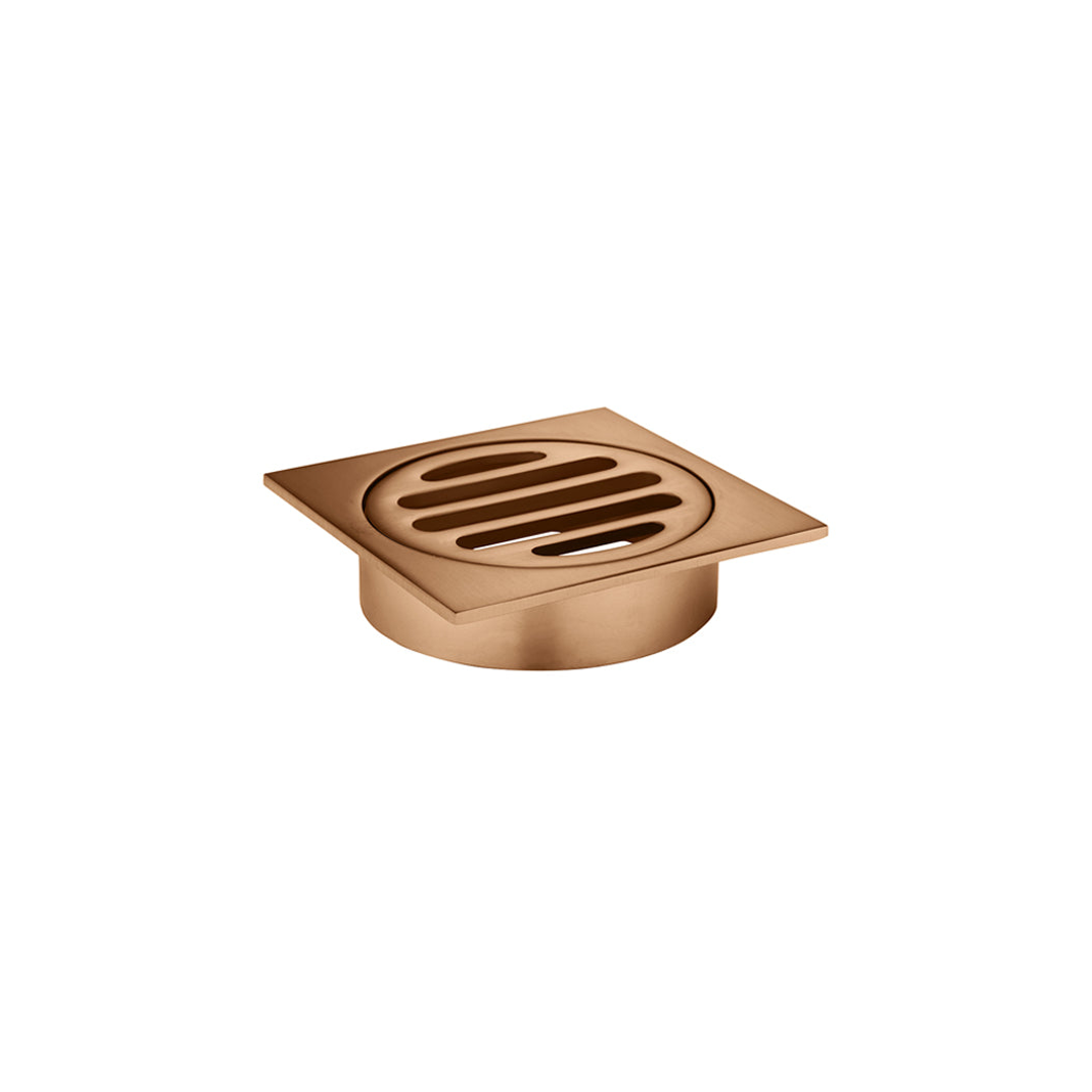 Meir Square Floor Grate Shower Drain 80Mm Outlet - Lustre Bronze