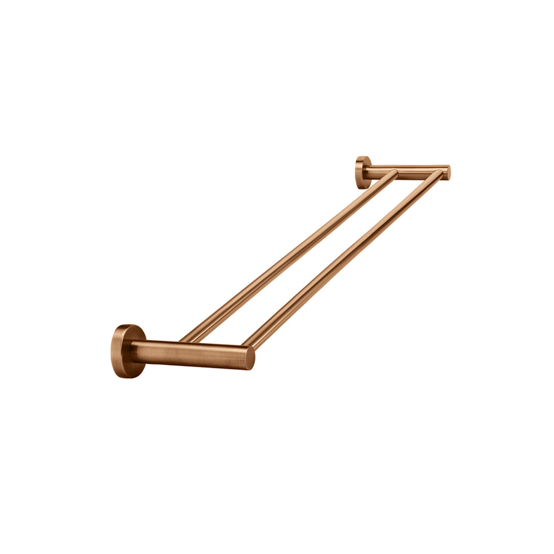 Meir Round Double Towel Rail 600Mm - Lustre Bronze