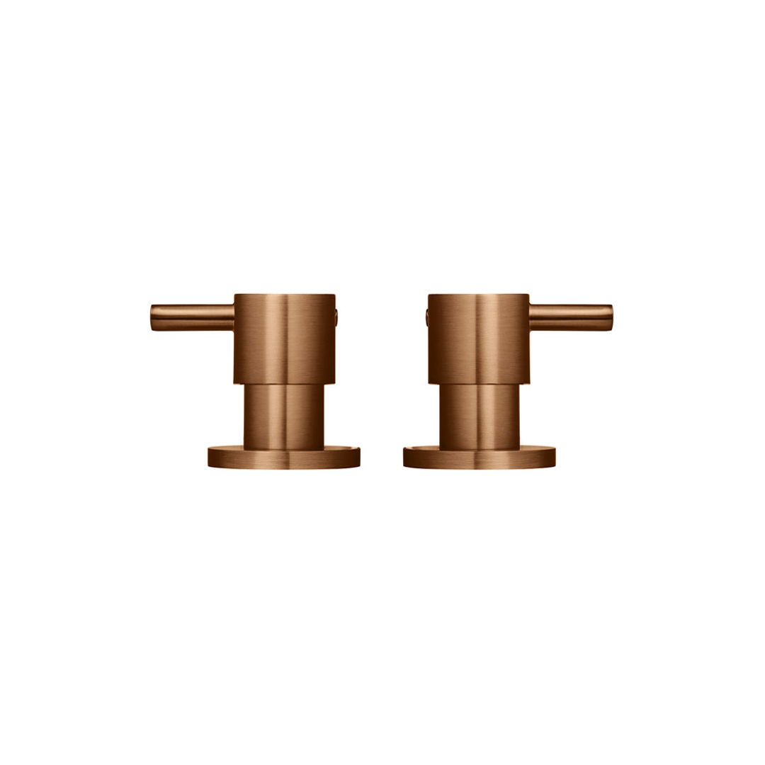 Meir Round Quarter Turn Wall Top Assemblies - Lustre Bronze