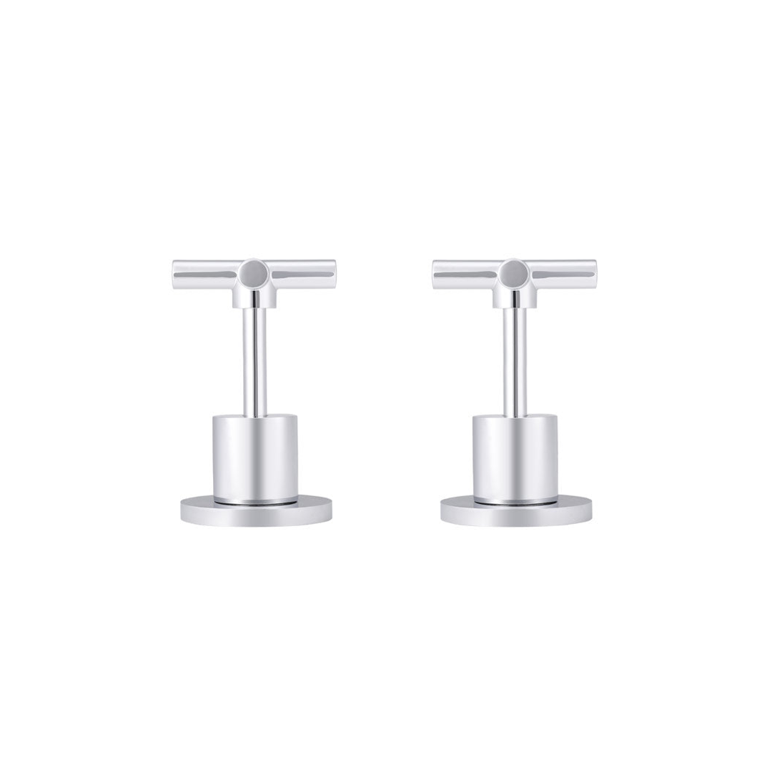 Meir Cross Handle Jumper Valve Wall Top Assemblies - Polished Chrome