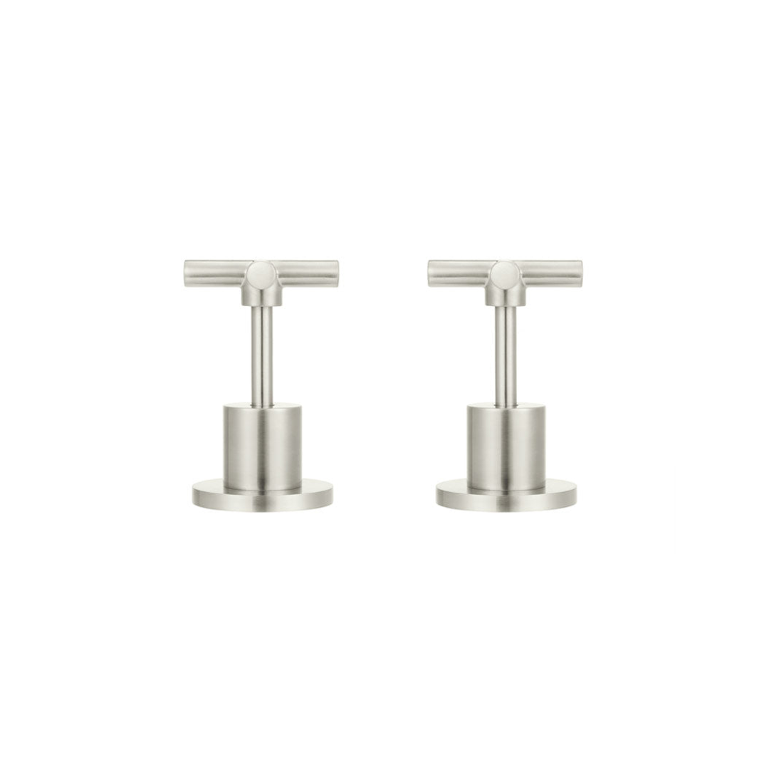 Meir Cross Handle Jumper Valve Wall Top Assemblies - Brushed Nickel