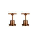 Meir Cross Handle Jumper Valve Wall Top Assemblies - Lustre Bronze