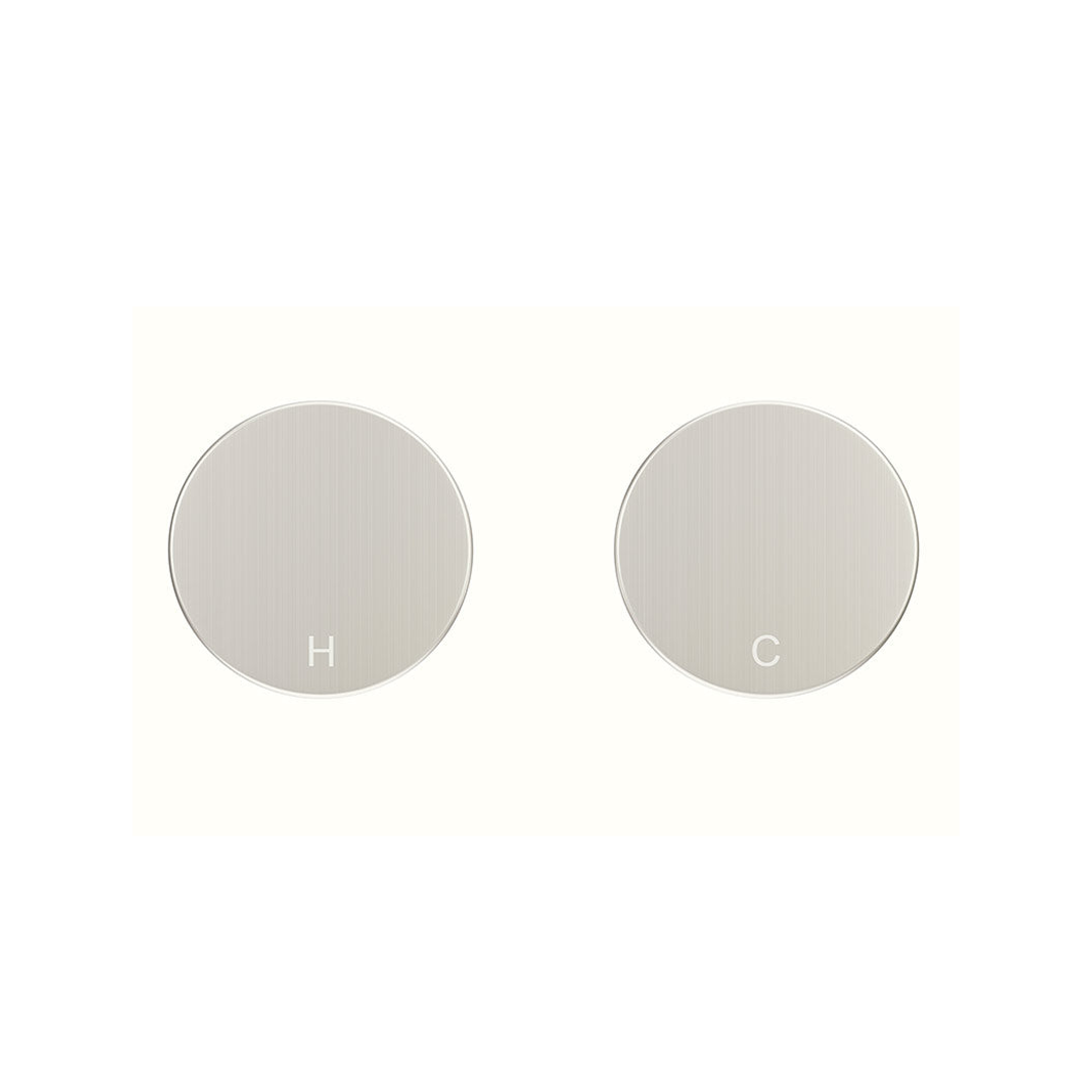 Meir Circular Wall Taps - Brushed Nickel