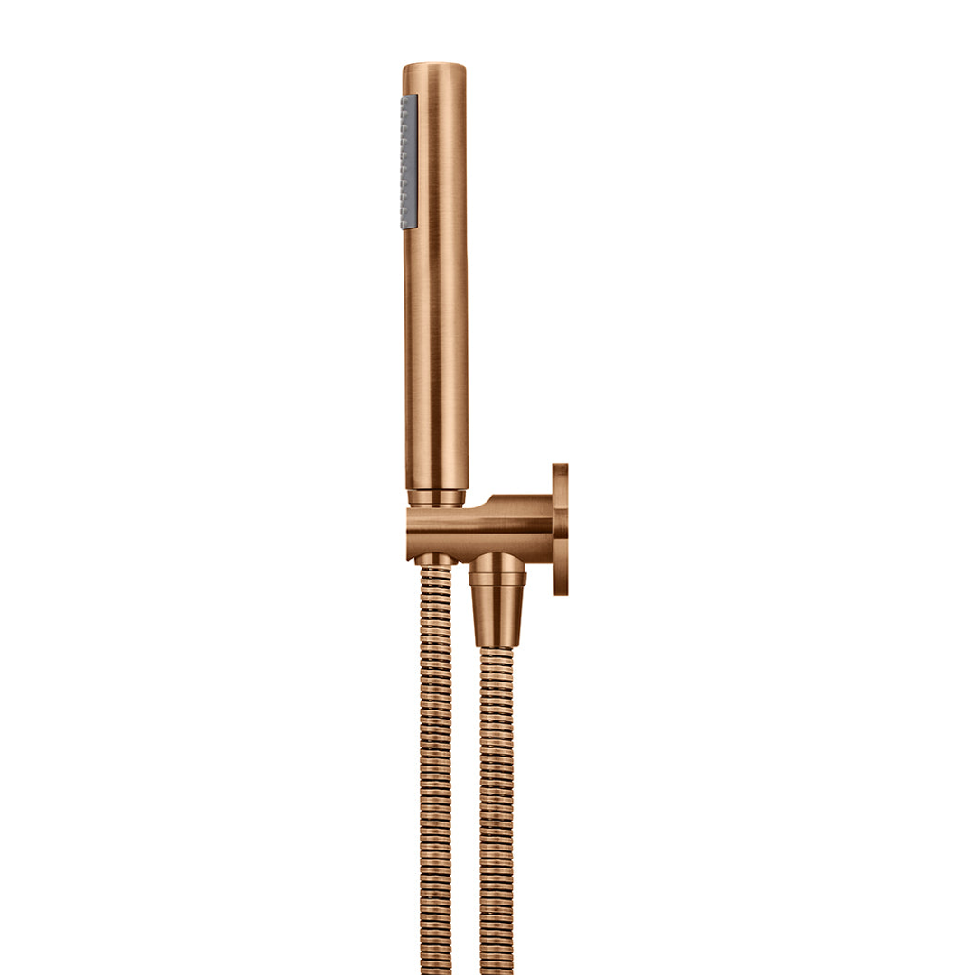 Meir Round Hand Shower On Fixed Bracket - Lustre Bronze
