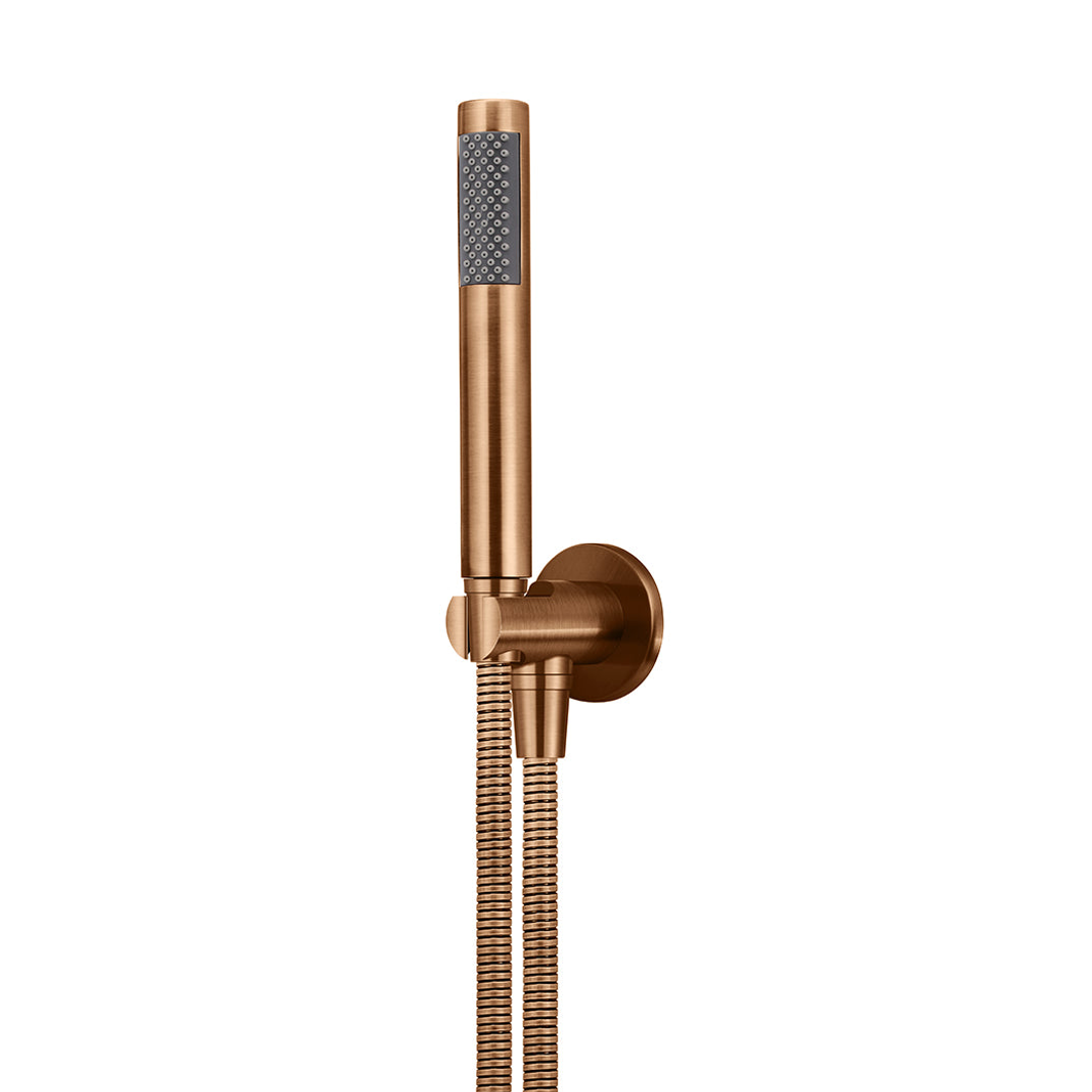 Meir Round Hand Shower On Fixed Bracket - Lustre Bronze