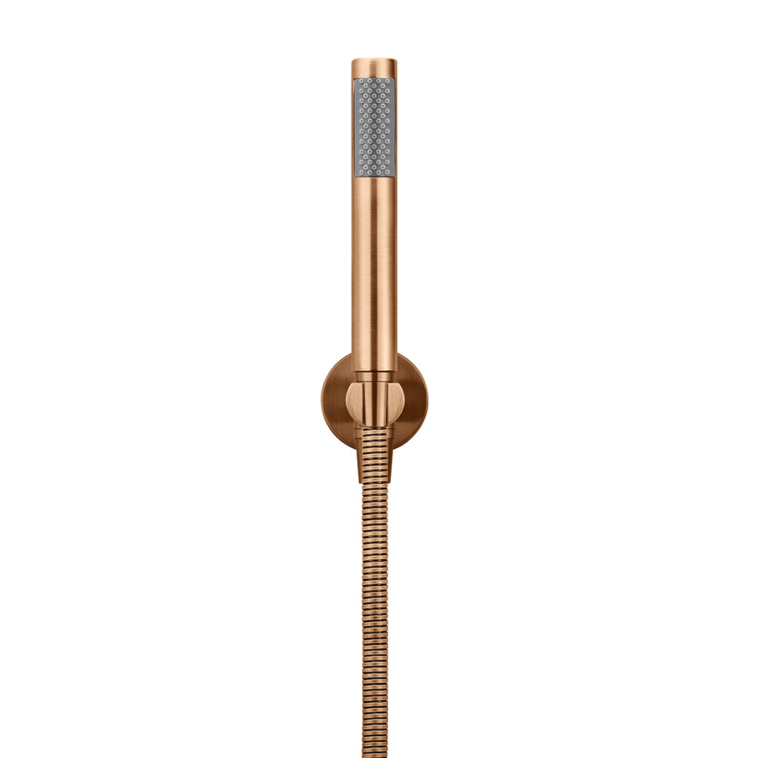 Meir Round Hand Shower On Fixed Bracket - Lustre Bronze
