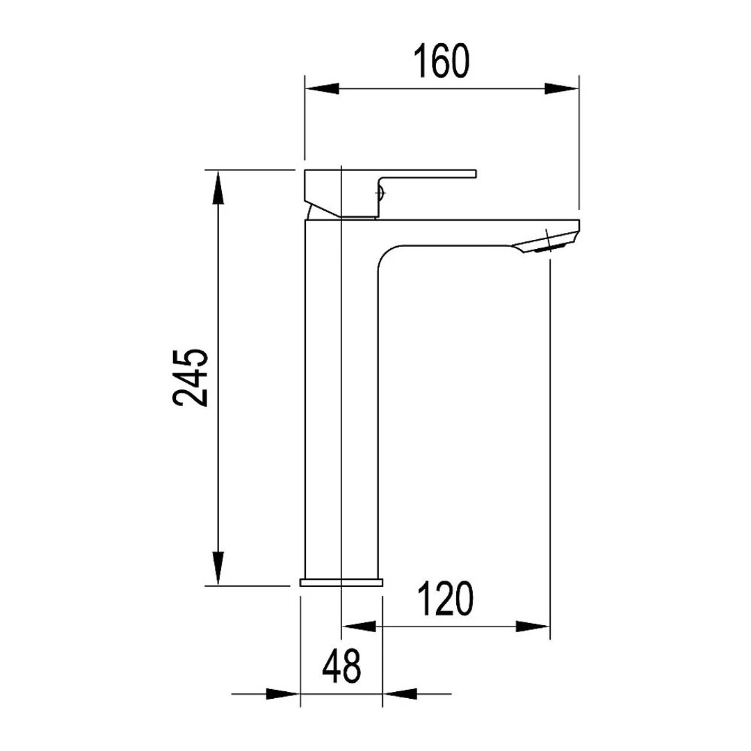 Axus Extended Height Basin Arcisan Streamline Mixer - Chrome