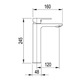 Axus Extended Height Basin Arcisan Streamline Mixer - Chrome