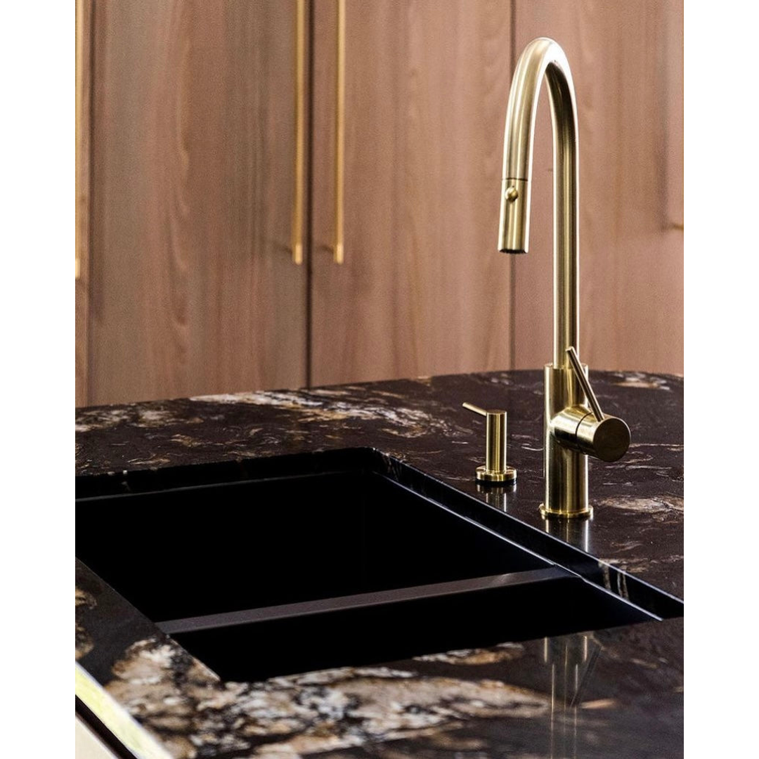 Meir Round Soap Dispenser - Tiger Bronze