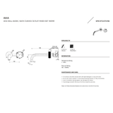 Axia Wall Basin/Bath Curved Outlet Phoenix Mixer Set 180mm - Matte Black