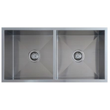 Interchange Uptown 250 Double Square Sink 875 X 450 X 250 - Square Corner