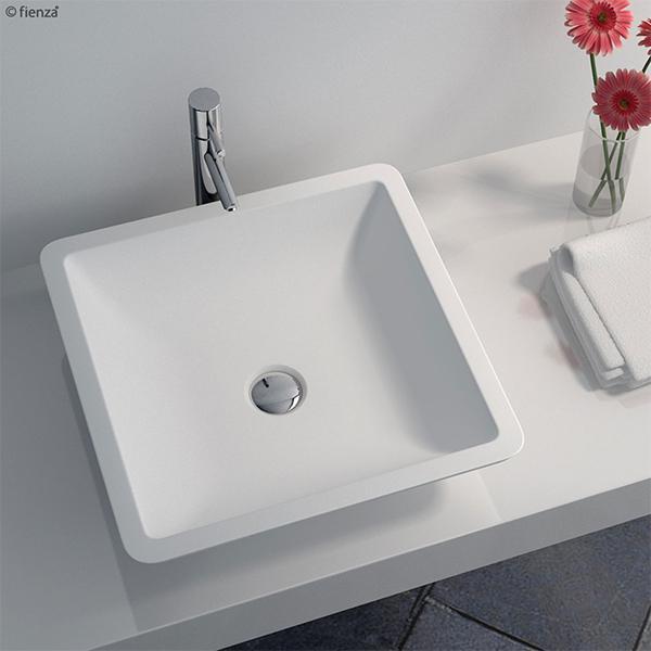 Fienza Classique 420 Above Counter Solid Surface Basin - Matte White - BathroomHQ